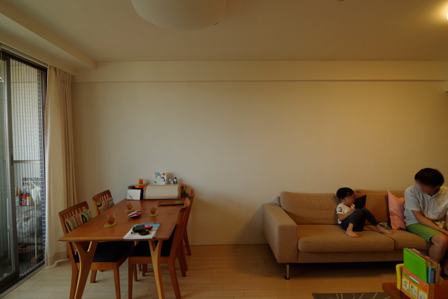 リビングの様子です。標準的なマンションの内装でした。